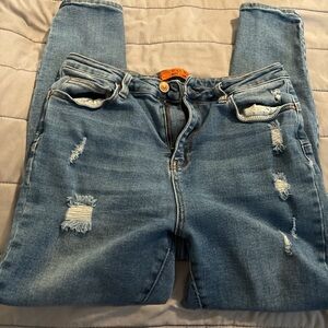 Wax Jean Light Blue Distressed Skinny Jeans